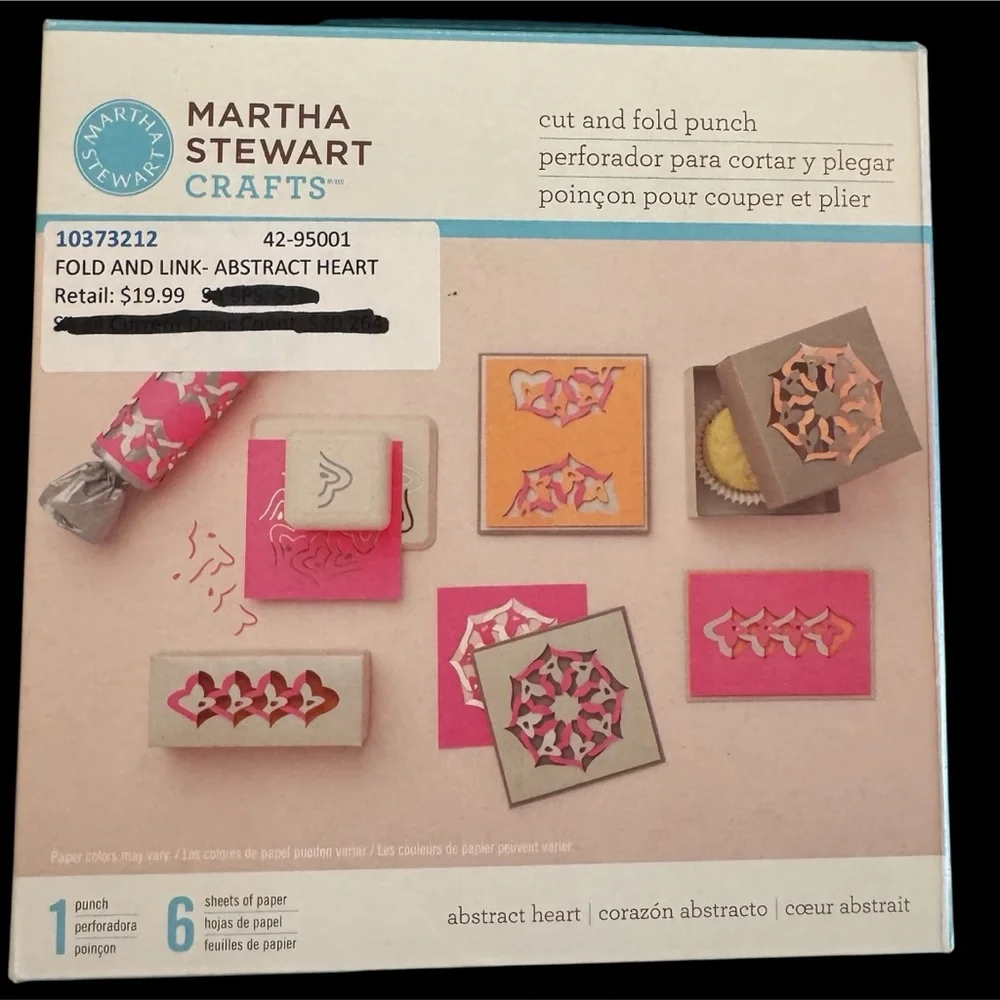 NEW Martha Stewart Crafts Cut and Fold Punch 42-95001 Rare Abstract Heart Punch